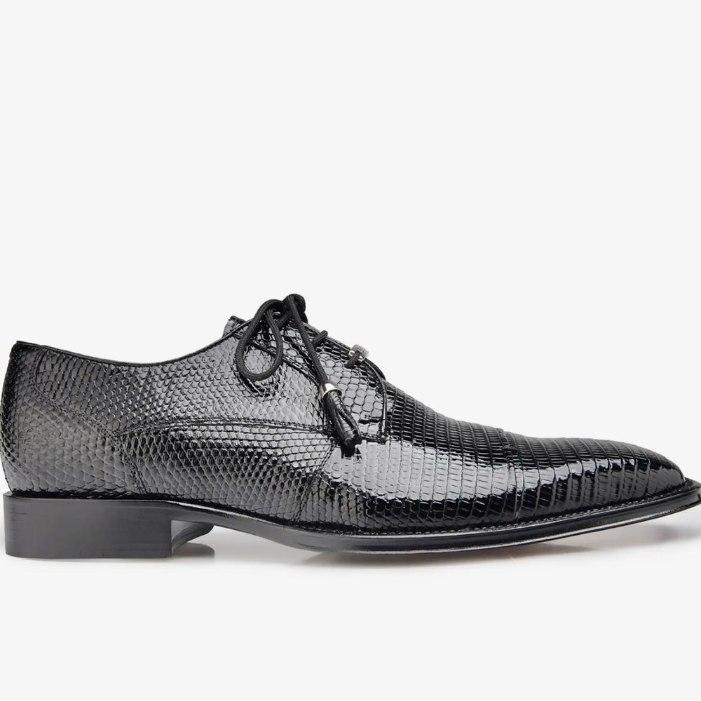 New Men’s Belvedere Karmelo - Lizard Cap Toe Dress Shoe in Black - Size 12